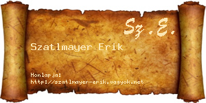 Szatlmayer Erik névjegykártya